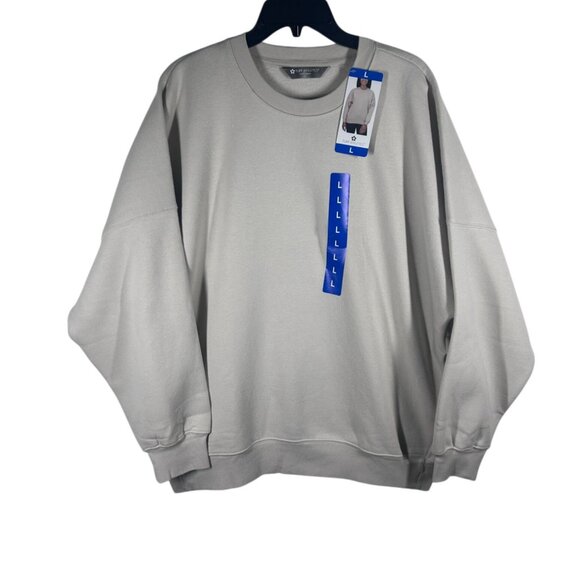 Tuff Athletics‎ Crewneck Sweatshirt Women's Large Beige Cotton/Polyester NEW - Picture 1 of 9